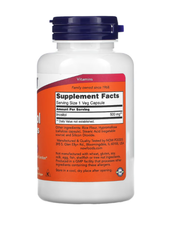 Now Foods, Inositol Capsules, 500 mg, 100 Capsules