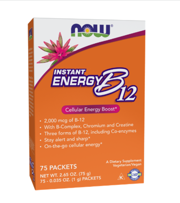 Now Foods, Instant Energy B-12, 2000 mcg, 75 Packets, (1 g) Each