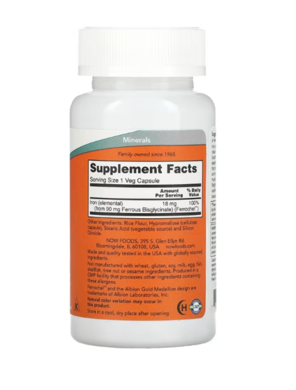 Now Foods, Iron, 18 mg, 120 Vcaps
