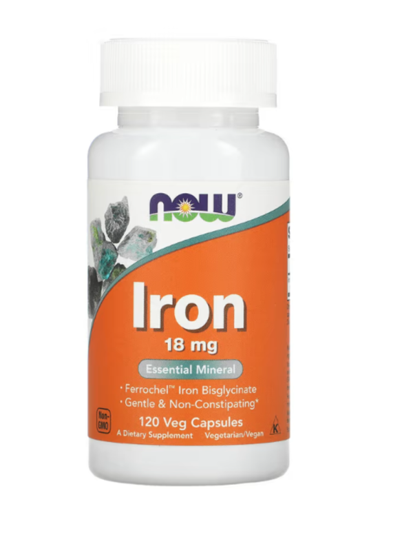 Now Foods, Iron, 18 mg, 120 Vcaps