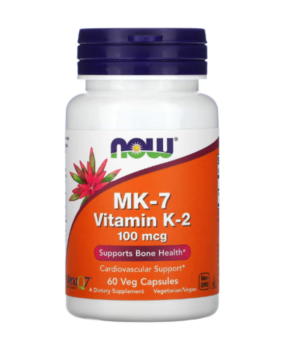 Now Foods, K2, MK-7 Vitamin K-2, 100 mcg, 60 Vcaps