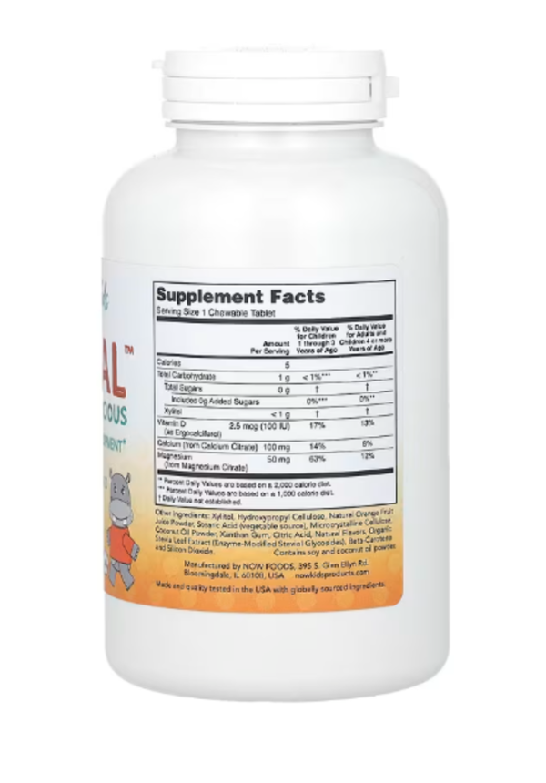 NOW Foods, Kid Cal, Orange, 100 Chewables