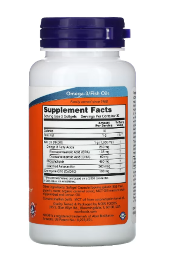 NOW Foods, Krill & CoQ10, 60 Softgels