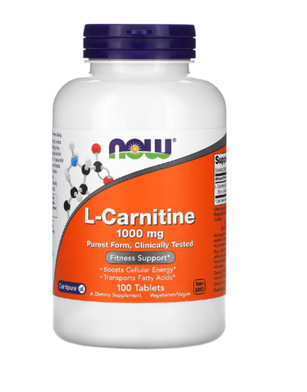 Now Foods, L-Carnitine, 1000 mg, 100 Tablets
