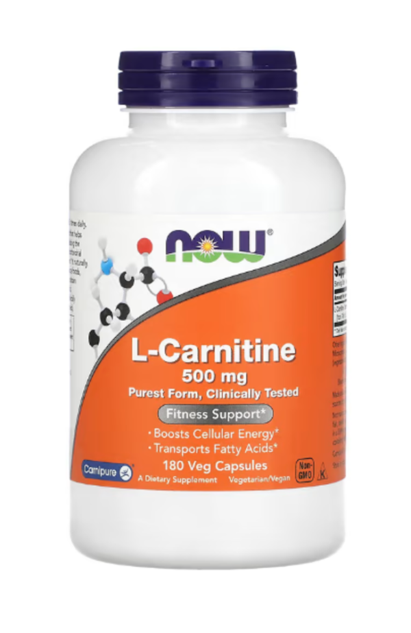 NOW Foods, L-Carnitine, 500 mg, 180 Veg Capsules