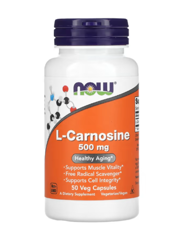 NOW Foods, L-Carnosine, 500 mg, 50 Veg Capsules