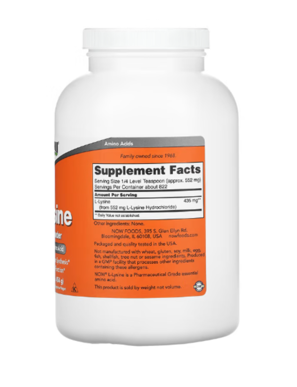 NOW Foods, L-Lysine Pure Powder, 1 lb (454 g)