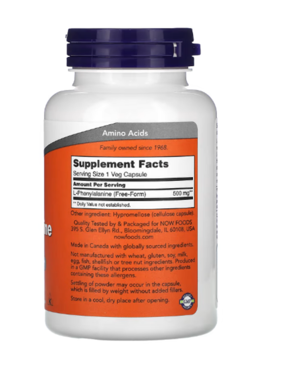 Now Foods, L-Phenylalanine, 500 mg, 120 Capsules