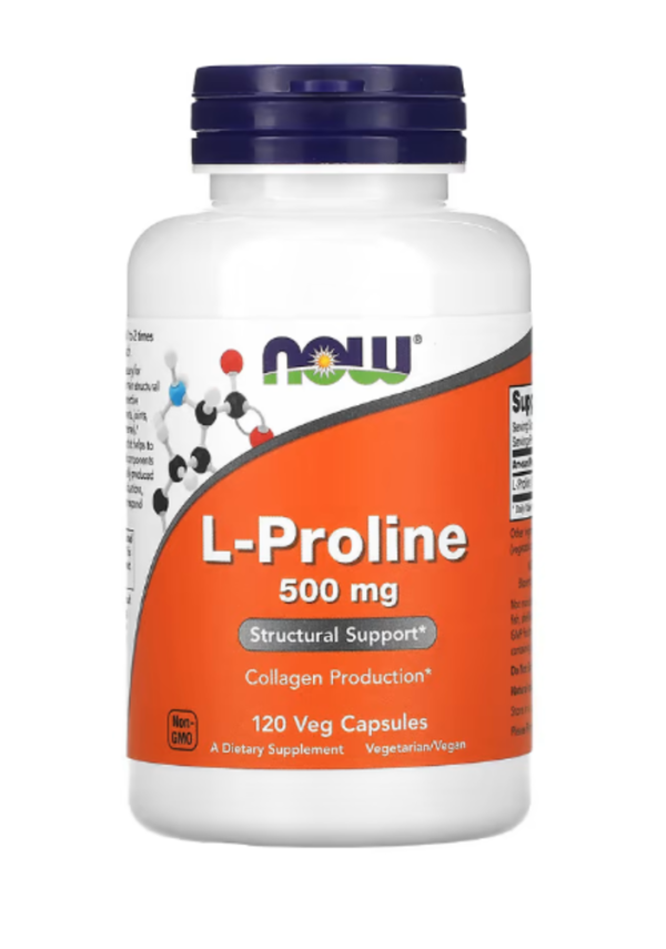NOW Foods, L-Proline, 500 mg, 120 Veg Capsules