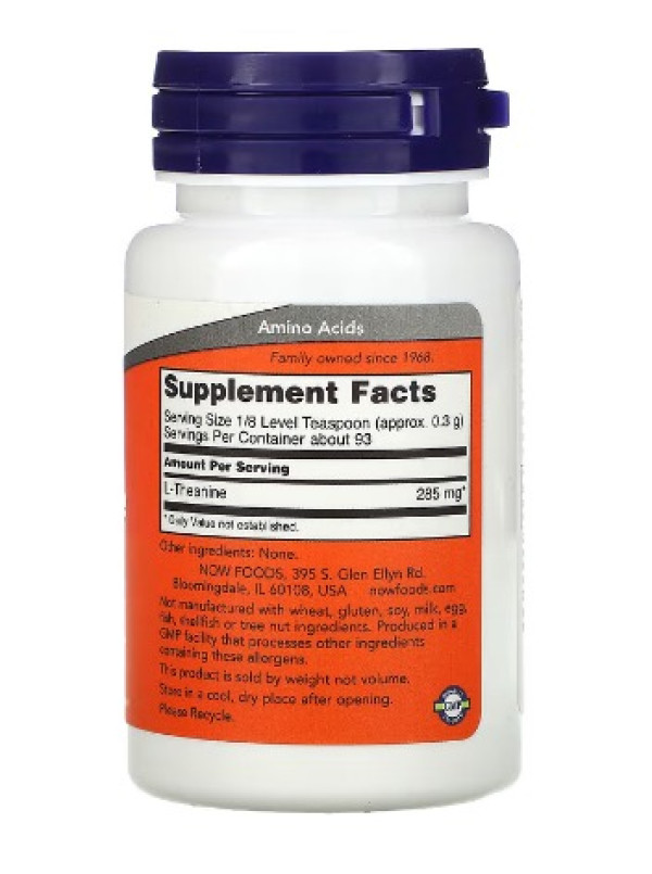 NOW Foods, L-Theanine Pure Powder, 1 oz (28 g)