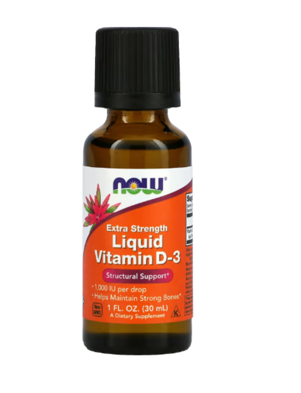 Now Foods, Liquid Vitamin D-3, Extra Strength, 1,000 IU, 1 fl oz (30 ml)