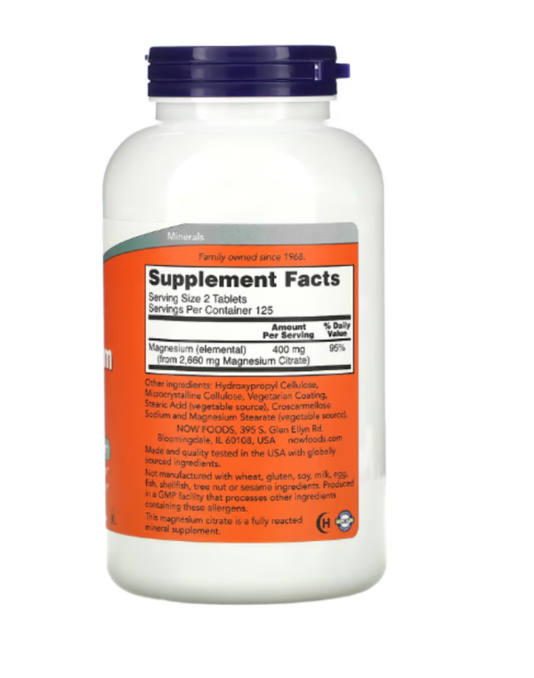 NOW Foods, Magnesium Citrate, 200 mg, 250 Tablets