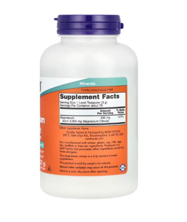 NOW Foods, Magnesium Citrate Pure Powder, 8 oz (227 g)