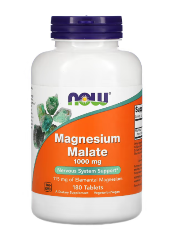 NOW Foods, Magnesium Malate, 1,000 mg, 180 Tablets
