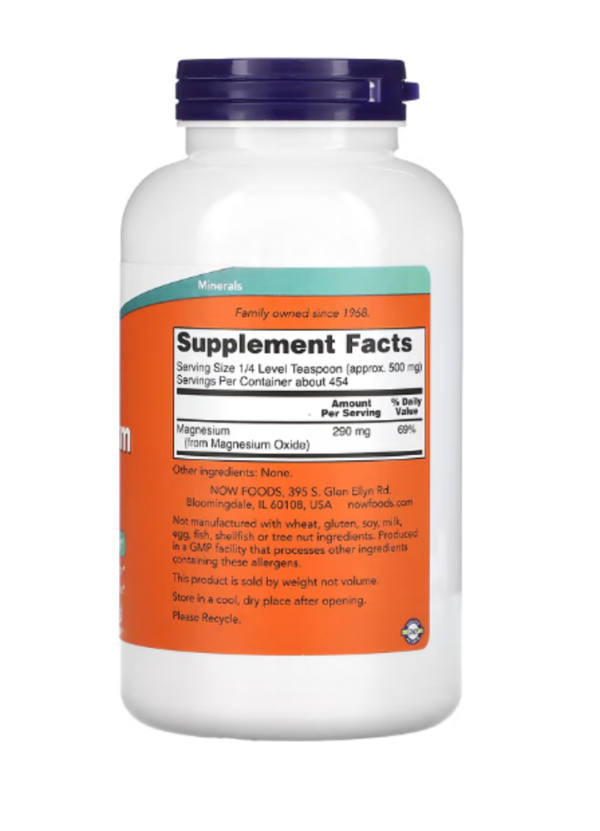 NOW Foods, Magnesium Oxide Pure Powder, 8 oz (227 g)