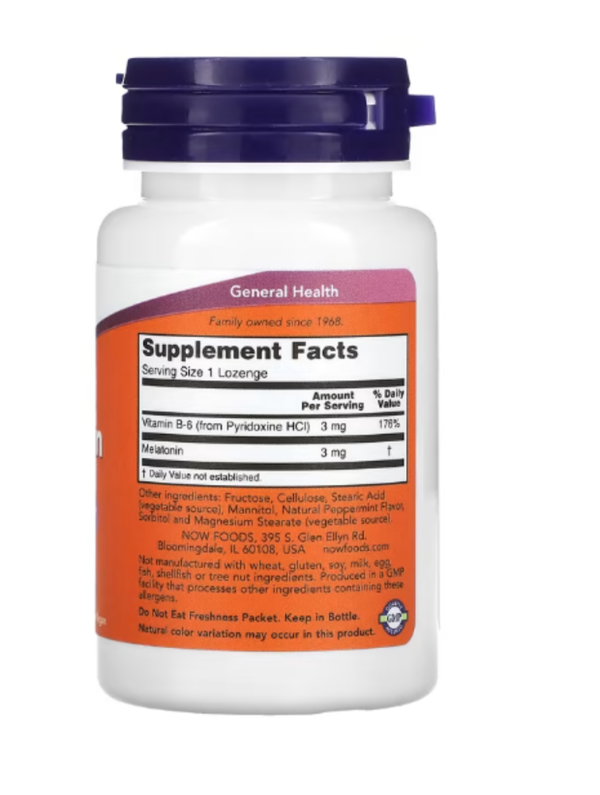 Now Foods, Melatonin, 3 mg, 180 Lozenges