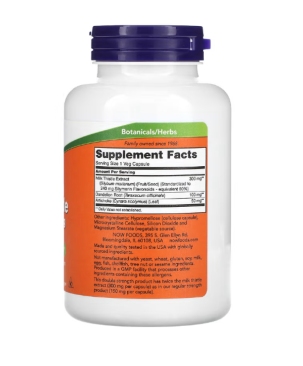 NOW Foods, Milk Thistle Extract, Double Strength, 300 mg, 200 Veg Capsules