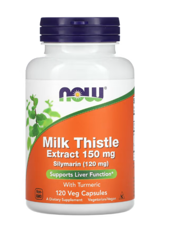 NOW Foods, Milk Thistle Extract with Turmeric, 150 mg, 120 Veg Capsules