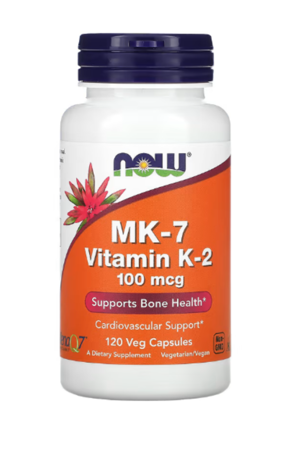 NOW Foods, MK-7 Vitamin K-2 , 100 mcg, 120 Veg Capsules