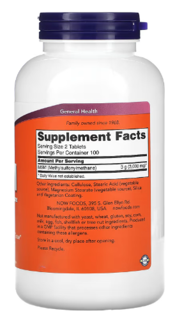 NOW Foods, MSM, 1,500 mg, 200 Tablets