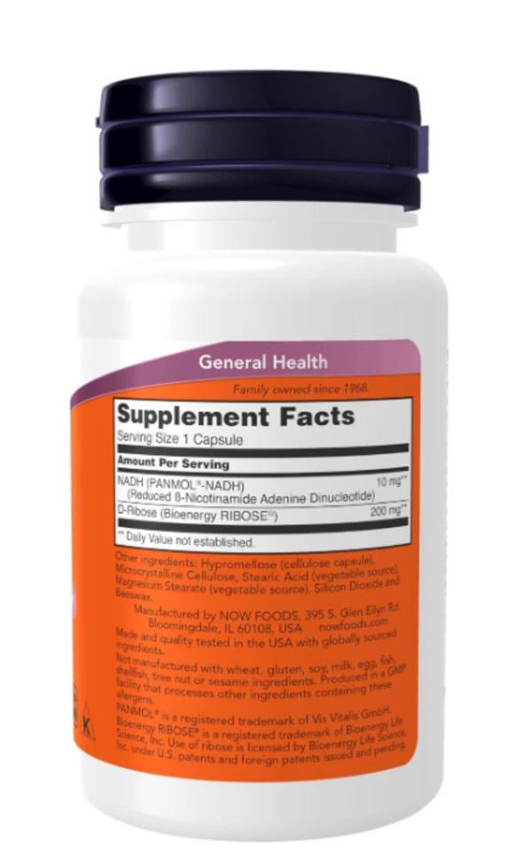 Now Foods, NADH, 10 mg, 60 Veggie Caps