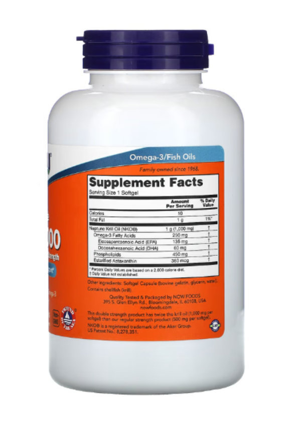 NOW Foods, Neptune Krill 1000, 1,000 mg, 120 Softgels