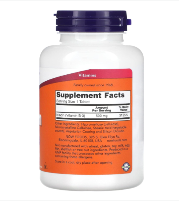 NOW Foods, Niacin, 500 mg, 250 Tablets