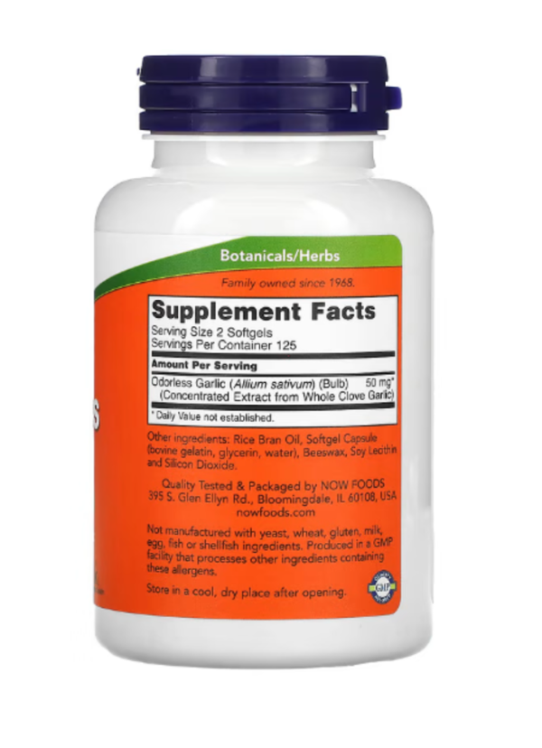 NOW Foods, Odorless Garlic, Concentrated Extract, 250 Softgels