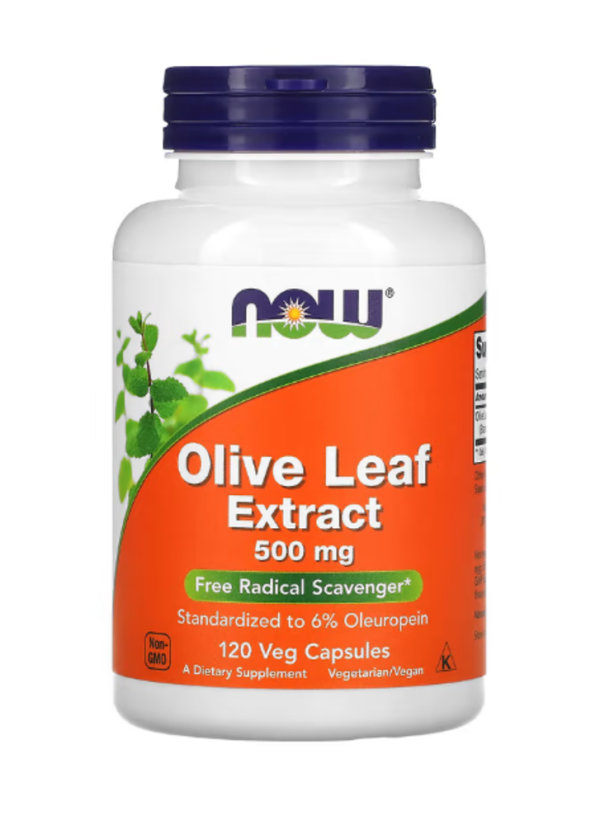 NOW Foods, Olive Leaf Extract, 500 mg, 120 Veg Capsules