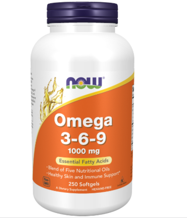 NOW Foods, Omega 3-6-9, 1,000 mg, 250 Softgels (500 mg per Softgel)