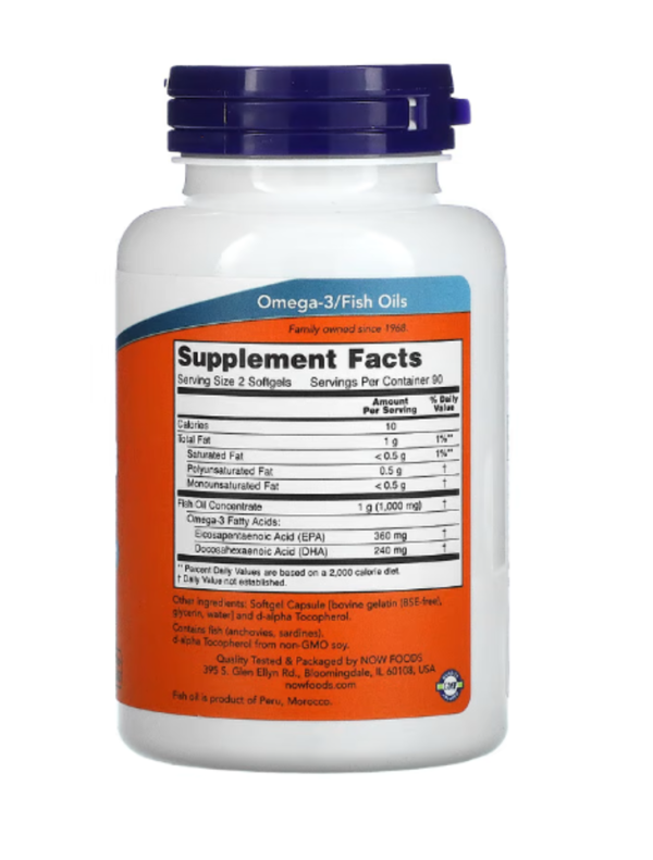NOW Foods, Omega-3 Mini Gels, 180 EPA / 120 DHA, 180 Softgels