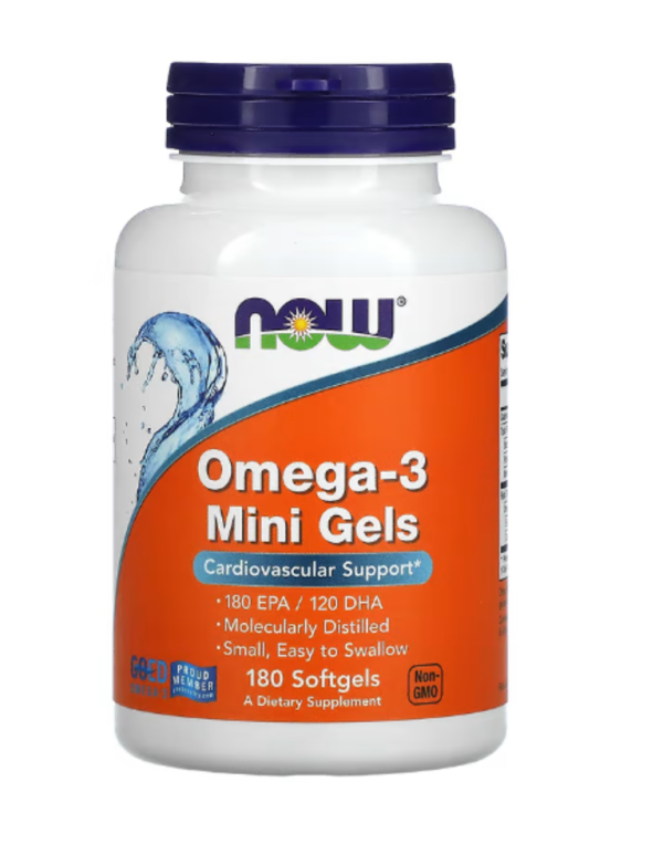 NOW Foods, Omega-3 Mini Gels, 180 EPA / 120 DHA, 180 Softgels