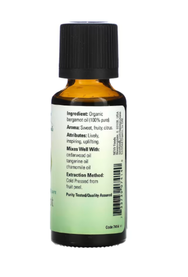 NOW Foods, Organic Essential Oils, Bergamot, 1 fl oz (30 ml)