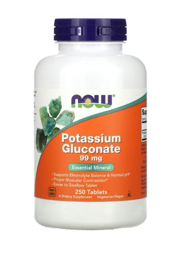 Now Foods, Potassium Gluconate, 99 mg, 250 Tablets