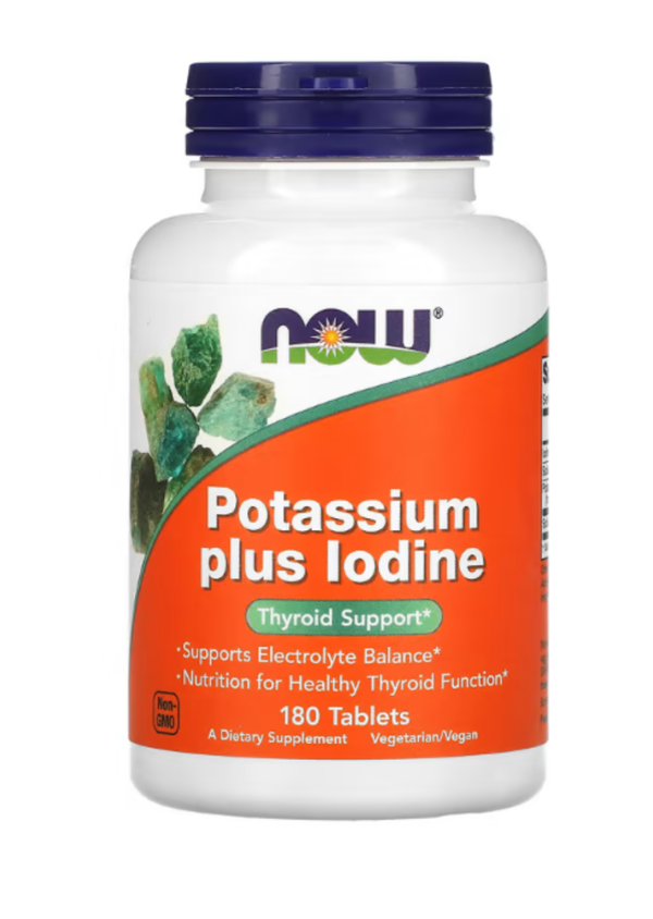 Now Foods, Potassium Plus Iodine, 180 Tablets