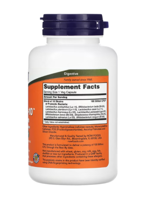 NOW Foods, Probiotic-10, 100 Billion, 60 Veg Capsules