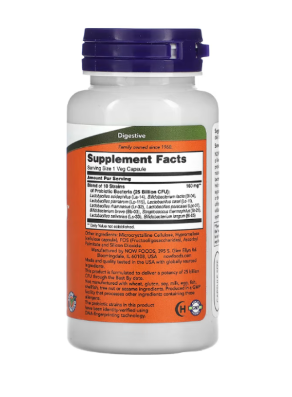 NOW Foods, Probiotic-10, 25 Billion, 100 Veg Capsules