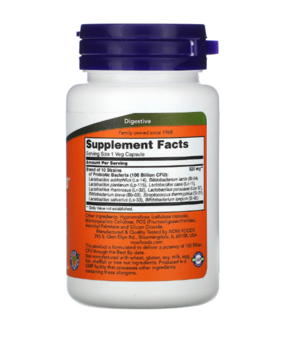 NOW Foods, Probiotic-10, Restorative Care, 100 Billion, 30 Veg Capsules