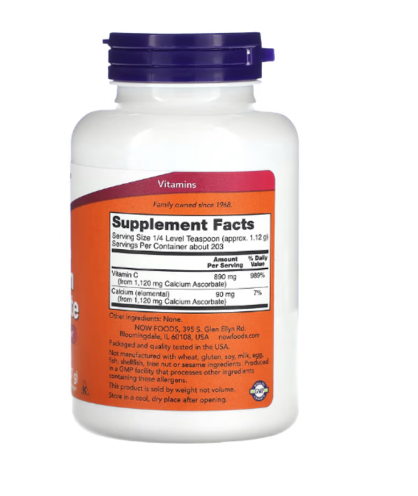 NOW Foods, Pure, Buffered Calcium Ascorbate, Vitamin C Powder, 8 oz (227 g)