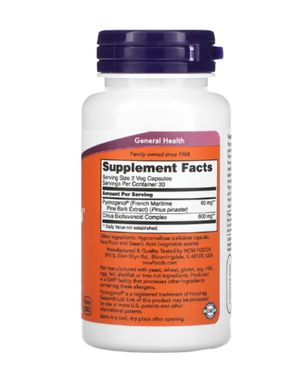 Now Foods, Pycnogenol, 30 mg, 60 Capsules