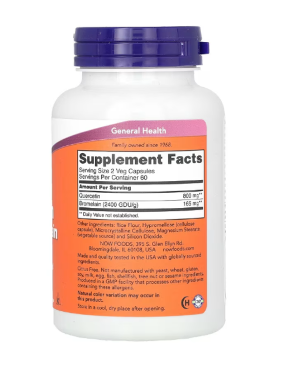 NOW Foods, Quercetin with Bromelain, 120 Veg Capsules