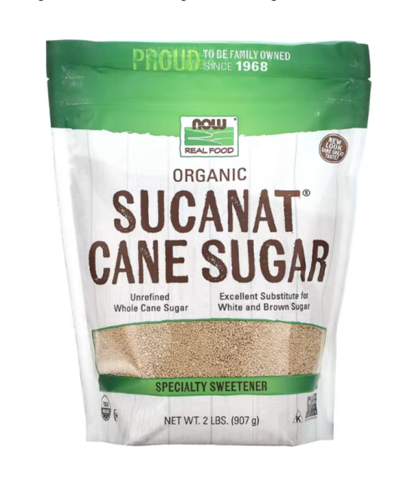 NOW Foods, Real Food, Organic Sucanat Cane Sugar, 2 lbs (907 g)