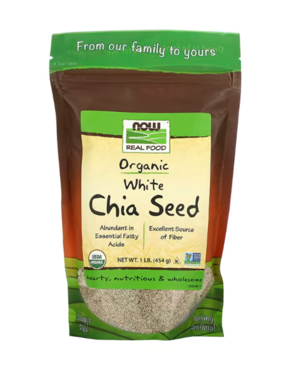 NOW Foods, Real Food, Organic White Chia Seed, 1 lb (454 g)