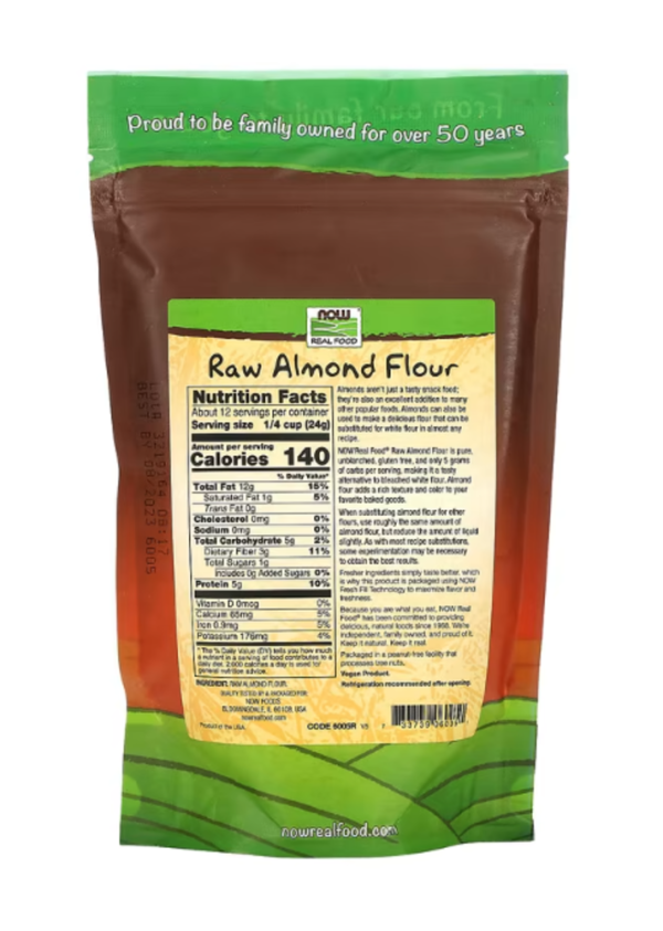 Now Foods, Real Food, Raw Almond Flour, 10 oz (284 g)