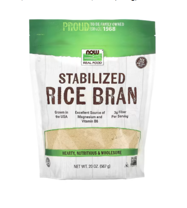 Now Foods, Real Food, Stabilized Rice Bran, 20 oz (567 g)