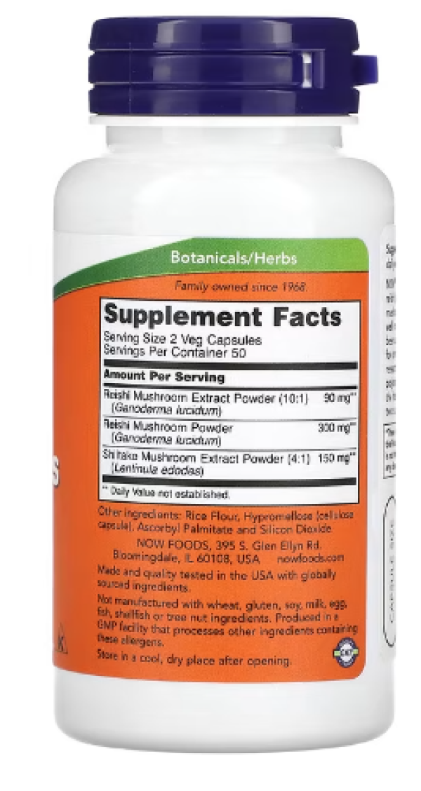 Now Foods, Rei-Shi Mushrooms, 270 mg, 100 Capsules
