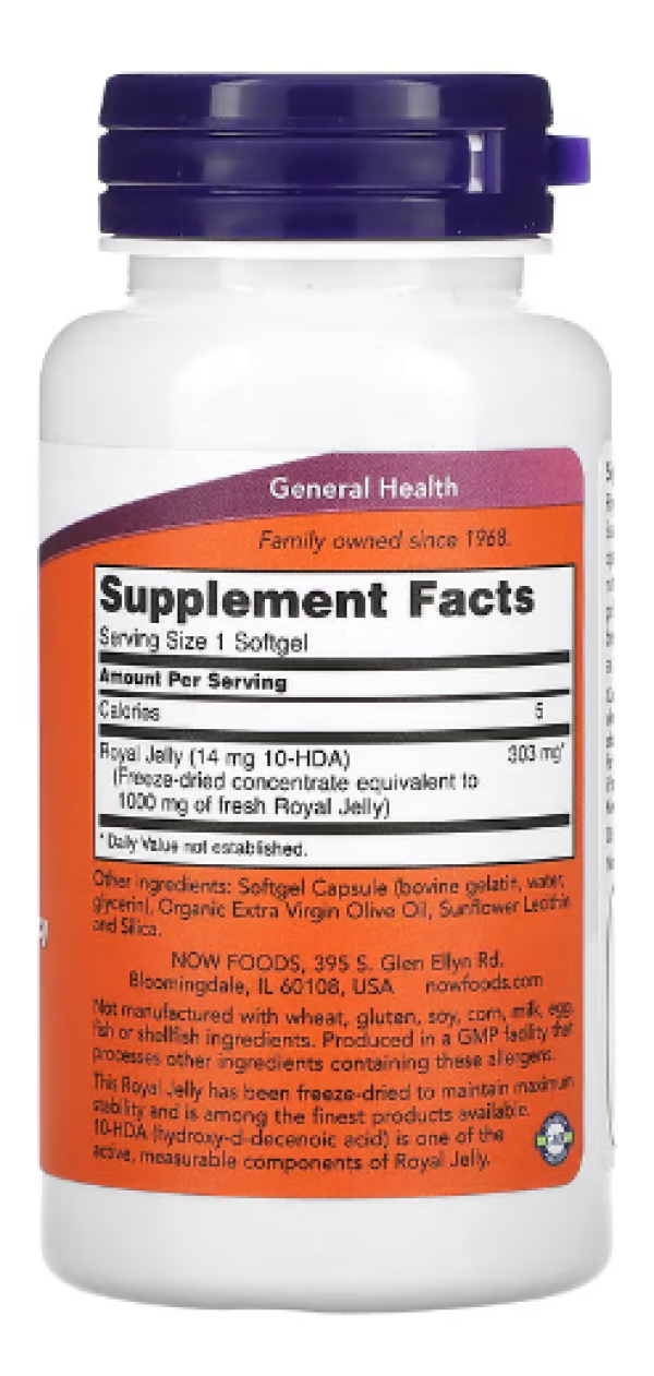 NOW Foods, Royal Jelly, 1,000 mg, 60 Softgels