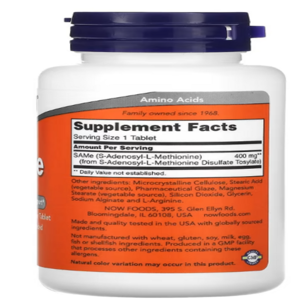 Now Foods, SAMe, 400 mg, 60 Tablets