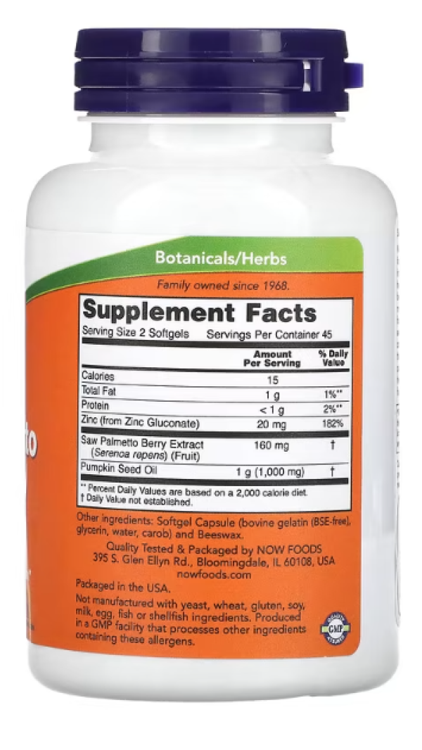 NOW Foods, Saw Palmetto Extract, , 90 Softgels