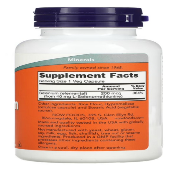 Now Foods, Selenium, 200 mcg, 180 Veggie Caps